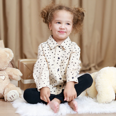 Рубашка Сердечки Чуди Кидс 204724-1 бежевый 01